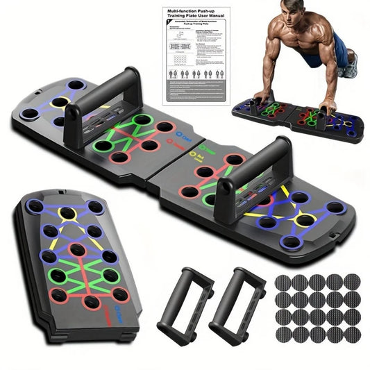 Push up Board, Multifunctional Foldable Pushup Fitness Stand for Portable Strength Training Equipment for Home Gym Workout for Men & Women