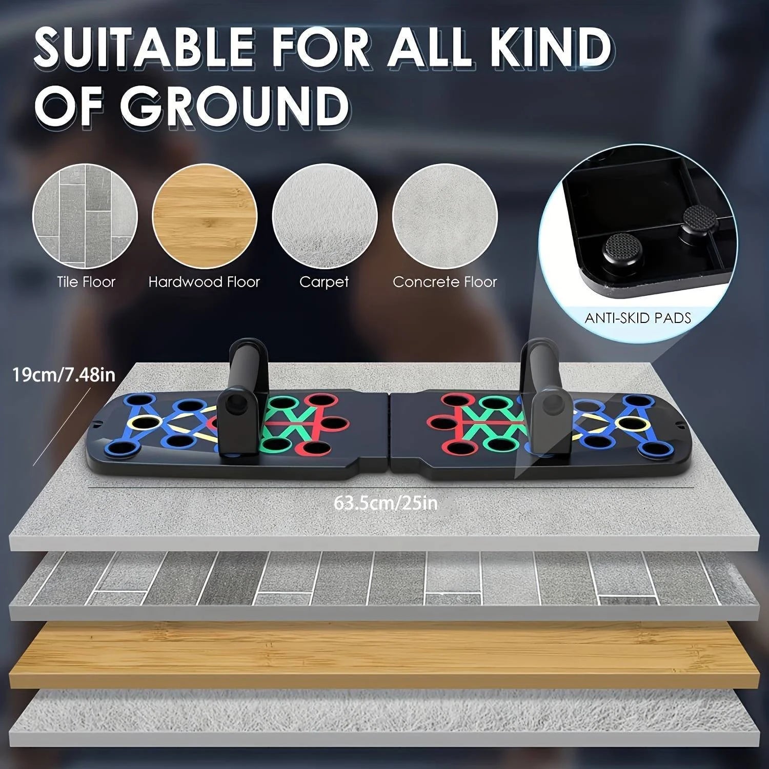 Push up Board, Multifunctional Foldable Pushup Fitness Stand for Portable Strength Training Equipment for Home Gym Workout for Men & Women